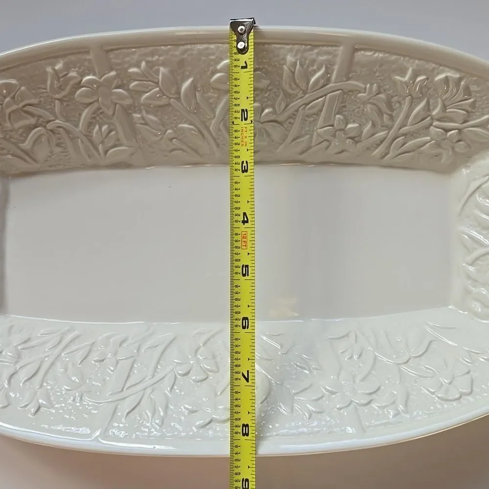 Lenox Jasmine Rectangle Serving Tray Floral Lattice 120th Anniversary Collection